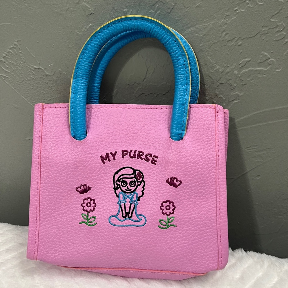 Child’s Pink Blue Kids Handbag Purse Toddler girls toy dress up bag